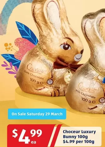 Choceur  - Luxury  Bunny 100g offers at $4.99 in ALDI