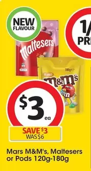 Mars - M&m's 120g-180g offers at $3 in Coles