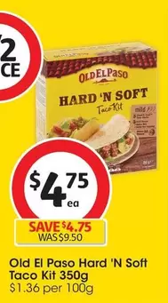 Old El Paso - Hard 'n Soft Taco Kit 350g offers at $4.75 in Coles