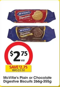 Mcvitie's - Plain Biscuits 266g-355g offers at $2.75 in Coles