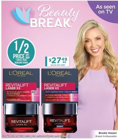 L'Oreal - Revitalift Laser X3 Anti-assicants offers at $27.49 in Chemist Warehouse