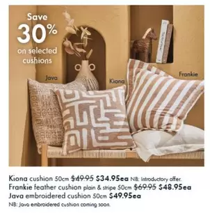 Kiona Cushion 50cm offers at $34.95 in Pillow Talk