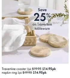 Travvertine Coaster offers at $14.95 in Pillow Talk