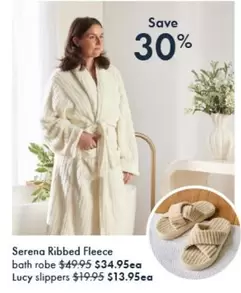 Serena Ribbed Fleece Bath Robe offers at $34.95 in Pillow Talk