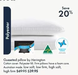 Gusssted Pillow By Herington offers at $39.95 in Pillow Talk