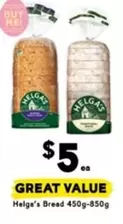 Helga's - Bread 450g-850g offers at $5 in Drakes