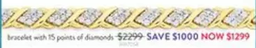 Bracelet With 15 Points Of Diamonds  offers at $1299 in Goldmark