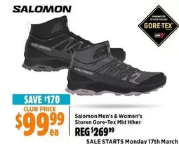 Monday - Salomon Women’s Storen Gore-Tex Mid Hiker offers at $99.99 in Anaconda