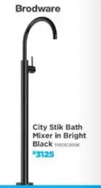 City Stik Bath Mixer In Bright Black offers at $3125 in E&S