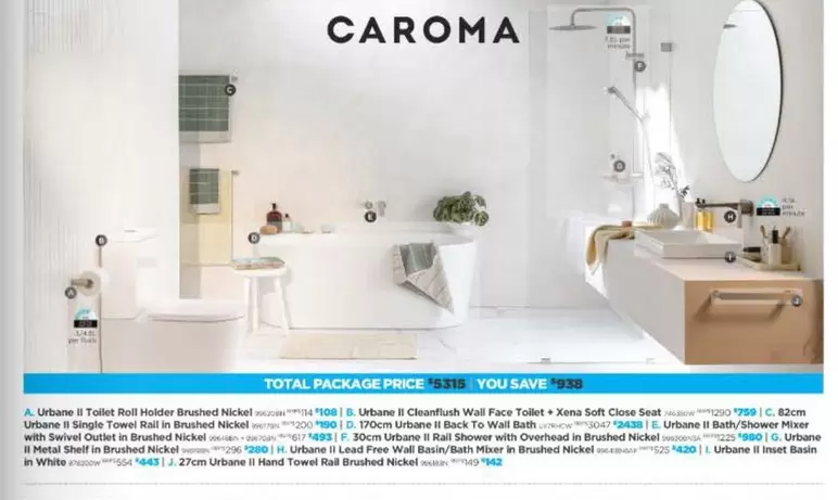 Caroma Urban 1 Botella 1 Botella De Whisky offers at $108 in E&S