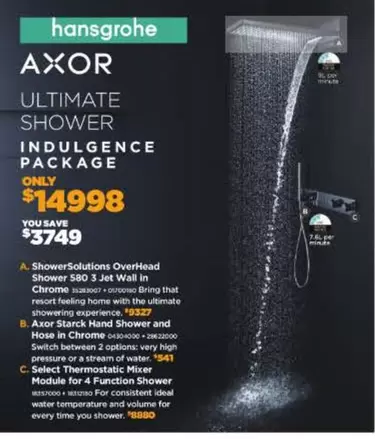 Ultimate Shower Indulgence Package offers at $9327 in E&S