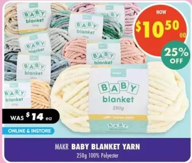 Makr - Baby Blanket Yarn offers at $10.5 in Lincraft