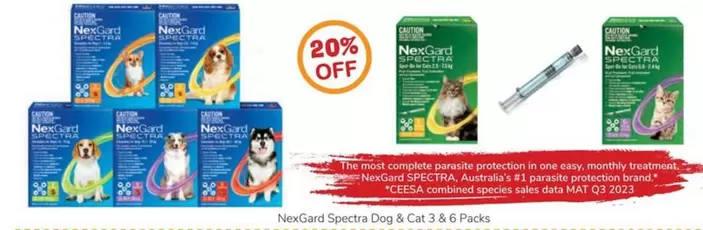 Nexgard - Spectra Dog & Cat 3 & 6 Packs offers in Just For Pets