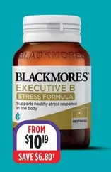 Blackmores -  Executive B Stress Formula  offers at $10.19 in Wizard Pharmacy