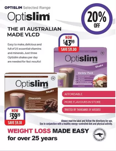 Optislim -  Selected Range offers at $39.19 in Wizard Pharmacy
