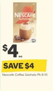 Nescafe - Coffee Sachets Pk 8-10 offers at $4 in Woolworths