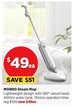 Steam Mop offers at $49 in Spotlight