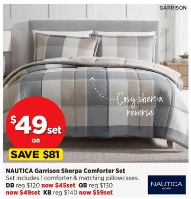 Nautica - Garrison Sherpa Comforter Set offers at $49 in Spotlight