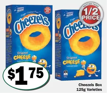 Cheezels -  Box 125g Varieties offers at $1.75 in Friendly Grocer