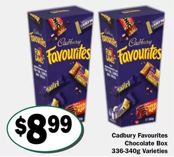 Cadbury - Favourites Chocolate Box 336340g Varieties offers at $8.99 in Friendly Grocer