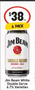 Jim Beam - White Double Serve 6.7% Varieties offers at $38 in IGA Liquor