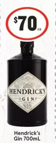 Hendrick's - Gin 700ml offers at $70 in IGA Liquor