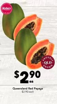 Queensland Red Papaya offers at $2.9 in Drakes
