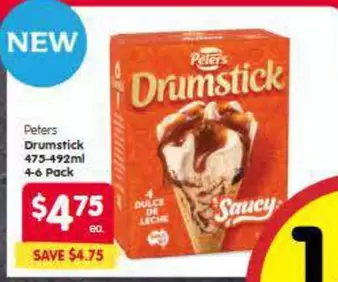 Peters - Drumstick 475-492ml +6 Pack offers at $4.75 in SPAR