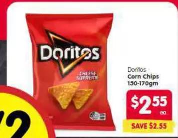 Doritos - Corn Chips 130-170gm offers at $2.55 in SPAR