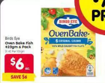 Wild - Birds Eye Oven Bake Fish 4x25gm 6 Pack offers at $6 in SPAR
