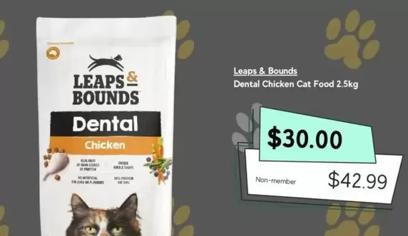 Leaps & Bounds - Dental Chicken Cat Food 2.5kg offers at $30 in Petbarn