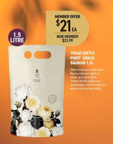 Softly - Pinot Grigio Bagnum 1.5l offers at $23.99 in Dan Murphy's