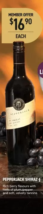 Pepperjack -  Shiraz 3 offers at $16.9 in Dan Murphy's