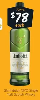 Glenfiddich - 12yo Single Malt Scotch Whisky offers at $78 in Cellarbrations