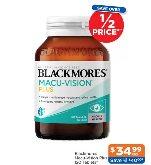 Blackmores - Macu-Vision Plus 120 Tablets offers at $34.99 in Good Price Pharmacy