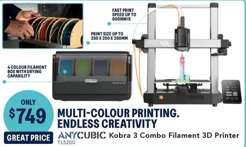 Multi-colour Printing. Endless Creativity offers at $749 in Jaycar Electronics
