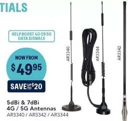 Boost - 5dbi & 7dbi 4g/5g Antonnas offers at $49.95 in Jaycar Electronics