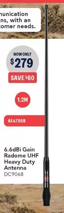 6.6dbi Gain Radome Uhf Heavy Duty Antenna offers at $279 in Jaycar Electronics