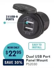 Dual Usb Port Panel Mount offers at $22.95 in Jaycar Electronics