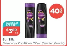 Sunsilk -  Shampoo or Conditioner 350ml (selected Variants) offers at $3.89 in Your Local Pharmacy