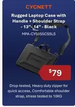 Cygnett -  Rugged Laptop Case with Handle + Shoulder Strap offers at $79 in Leader Computers