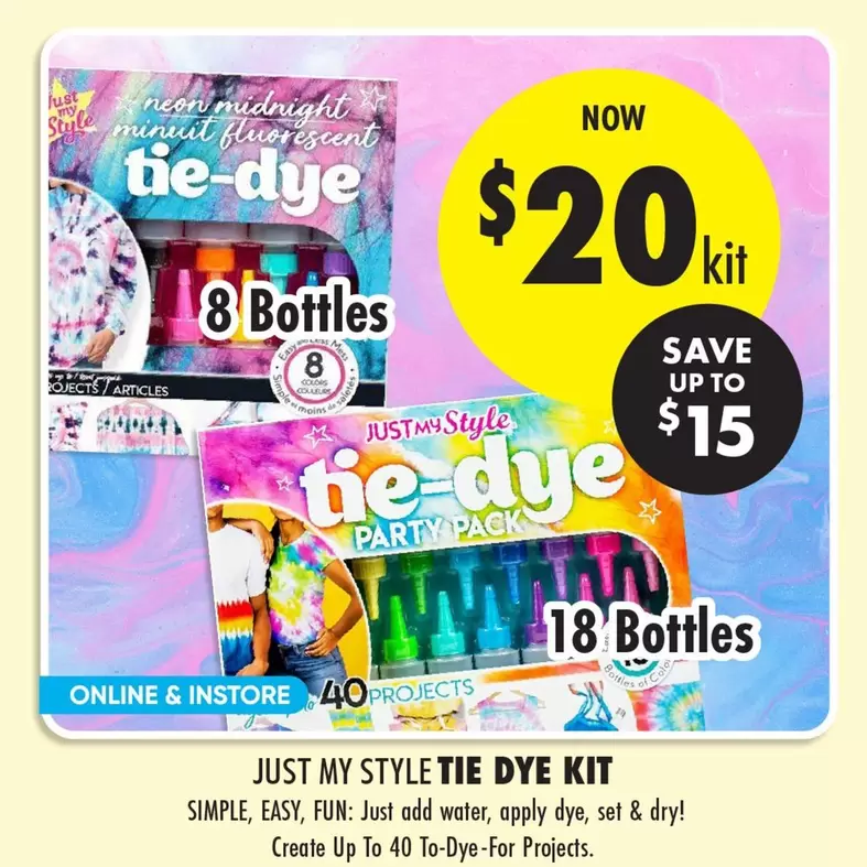  Just My Style - Tie Dye Kit offers at $20 in Lincraft