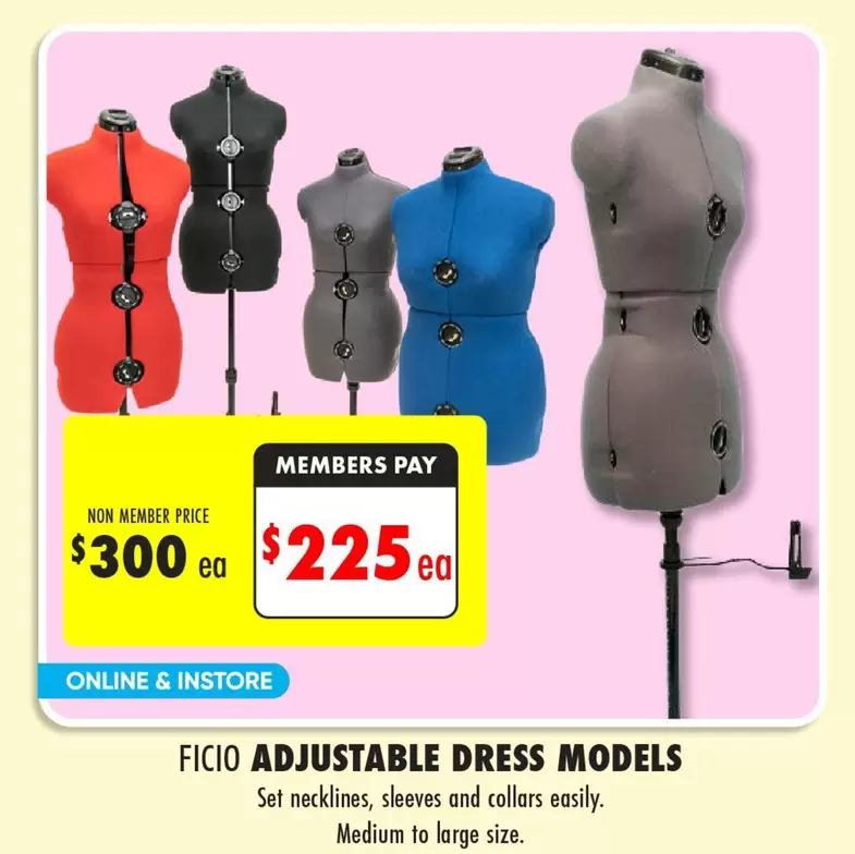 Ficio - Adjustable Dress Models offers at $300 in Lincraft