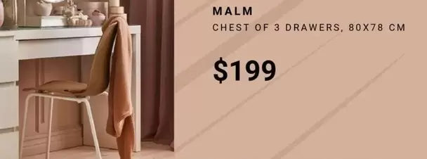 Malm - Chest Of 3 Drawers 80X78cm offers at $199 in IKEA