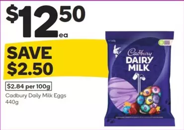 Cadbury -  Daily Milk Eggs 440g offers at $12.5 in Woolworths
