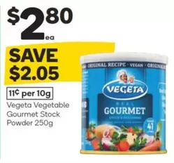 Vegeta - ble Gourmet Stock Powder 250g offers at $2.8 in Woolworths