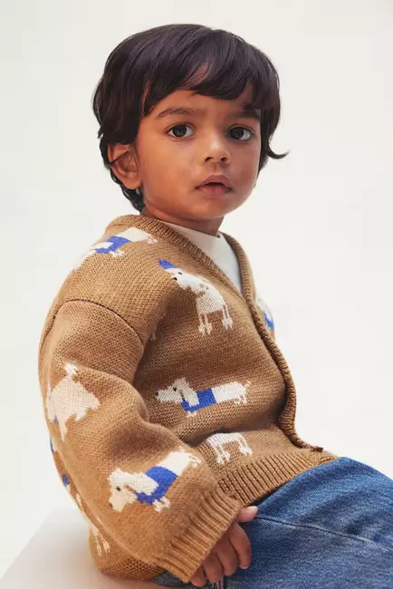 Jacquard Knit Wool Cardigan offers at $39.99 in H&M