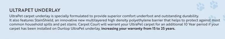 Comfort - Ultrapet Underlay offers in Carpet Court