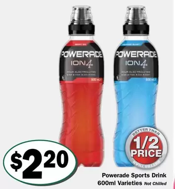 Powerade - Sports Drink 600ml Varieties offers at $2.2 in Friendly Grocer