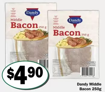 MiDDle Bacon 250g offers at $4.9 in Friendly Grocer